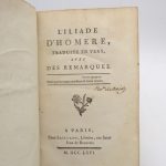 Couverture du livre Estimation du livre « l’Iliade d’Homère, traduite en vers, avec des remarques »