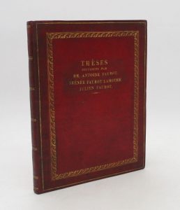 Estimation Sciences et médecine - Couverture du livre Estimation du livre « réunion de 3 thèses soutenues par MM. Antoine Faurot, Irénée Faurot Lamothe, Julien Faurot »