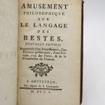 Couverture du livre Estimation du livre « amusement philosophique sur le langage des bêtes »