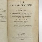 Couverture du livre Estimation du livre « essai sur l’emploi du temps; ou Méthode qui a pour objet de bien régler l’emploi du temps »