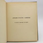 Couverture du livre Estimation du livre « catalogue des tableaux, dessins, lithographies provenant de l’atelier d’Eugène Carrière – Plâtre et bronze de Rodin »
