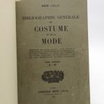 Couverture du livre Estimation du livre « bibliographie générale du costume et de la mode »