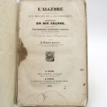 Couverture du livre Estimation du livre « l’Algèbre rigoureusement réduite aux besoins de l’arithmétique, démontrée en 10 leçons »