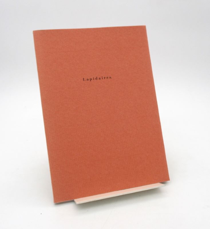 Couverture du livre Estimation du livre « lapidaires »