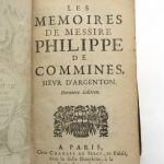 Couverture du livre Estimation du livre « les Mémoires de messire Philippe de Commines, sieur d’Argenton »