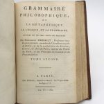 Couverture du livre Estimation du livre « grammaire philosophique, ou la Métaphysique, la logique et la grammaire réunies en un seul corps de doctrine »