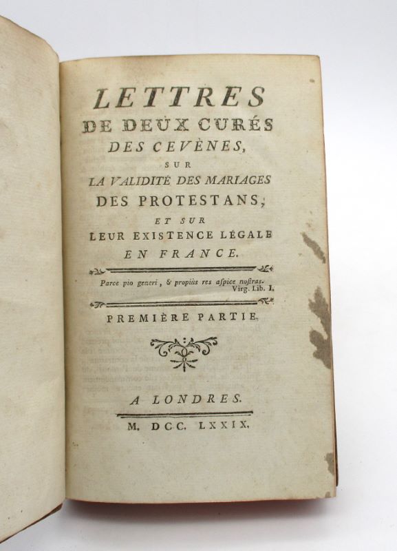 Couverture du livre Estimation du livre « lettres de deux curés des Cévenes, sur la validité des mariages des protestants, et sur leur existence légale en France »