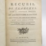 Couverture du livre Estimation du livre « recueil de planches, pour la nouvelle édition du Dictionnaire raisonné des sciences, des arts et des métiers : tome second seul »