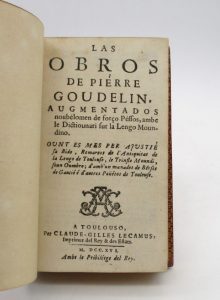 Estimation Histoire - Couverture du livre Estimation du livre « las Obros de Piérre Goudelin »