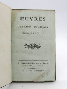 Estimation Edition originale - Couverture du livre Estimation du livre « oeuvres d’Arnaud Daubasse »