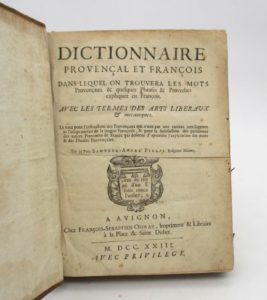 Estimation Encyclopédies - Couverture du livre Estimation du livre « dictionnaire provençal et français »