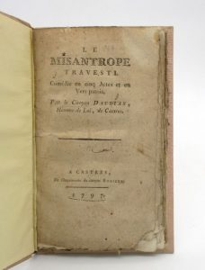 Estimation Edition originale - Couverture du livre Estimation du livre « le Misantrope travesti – Lou Misantropo »
