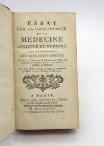 Estimation Sciences et médecine - Couverture du livre Estimation du livre « essai sur la conformité de la médecine ancienne et moderne dans le traitement des maladies aiguës »
