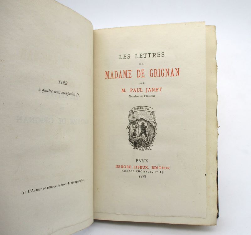 Couverture du livre Estimation du livre « les Lettres de Madame de Grignan »
