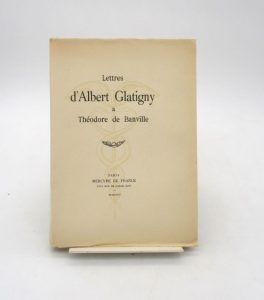 Estimation Edition originale - Couverture du livre Estimation du livre « lettres d’Albert Glatigny à Théodore de Banville »