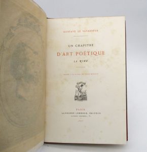 Estimation Edition originale - Couverture du livre Estimation du livre « un chapitre d’art poétique – La Rime »