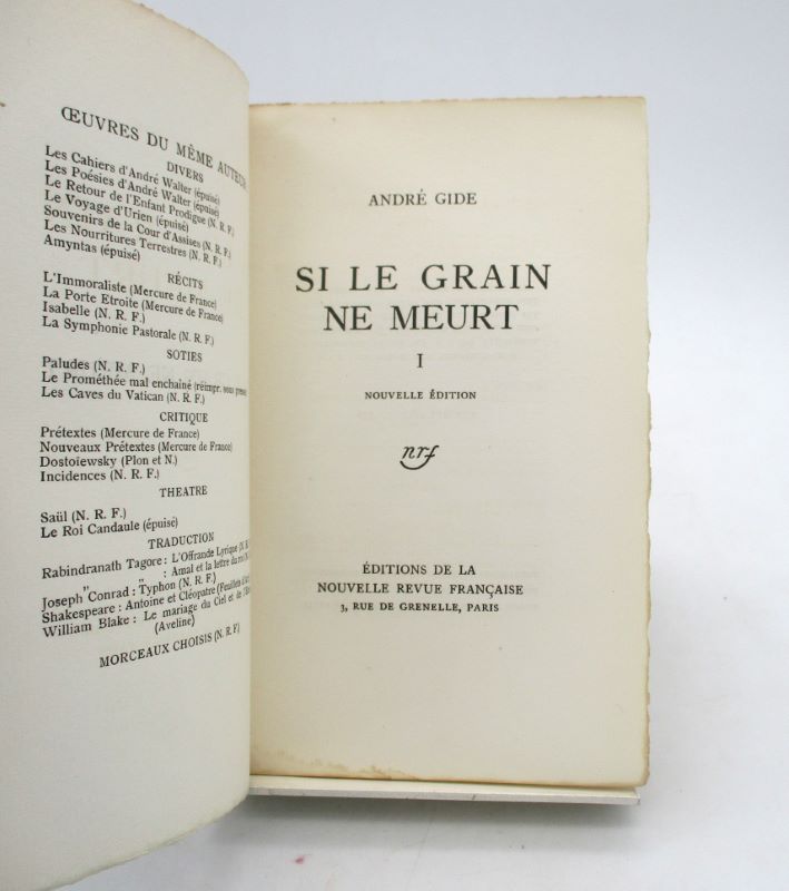Couverture du livre Estimation du livre « si le grain ne meurt »