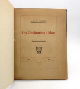 Estimation Edition originale - Couverture du livre Estimation du livre « les Condamnés à mort »