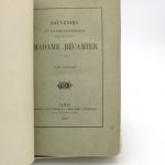 Couverture du livre Estimation du livre « souvenirs et Correspondance tirés des papiers de madame Récamier »