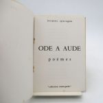 Couverture du livre Estimation du livre « ode à Aude. Poèmes »