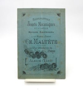 Estimation Ouvrages spécialisés – Chasse - Couverture du livre Estimation du livre « manufacture de jouets mécaniques et à vapeur – Moteurs éléctriques – Album tarif »