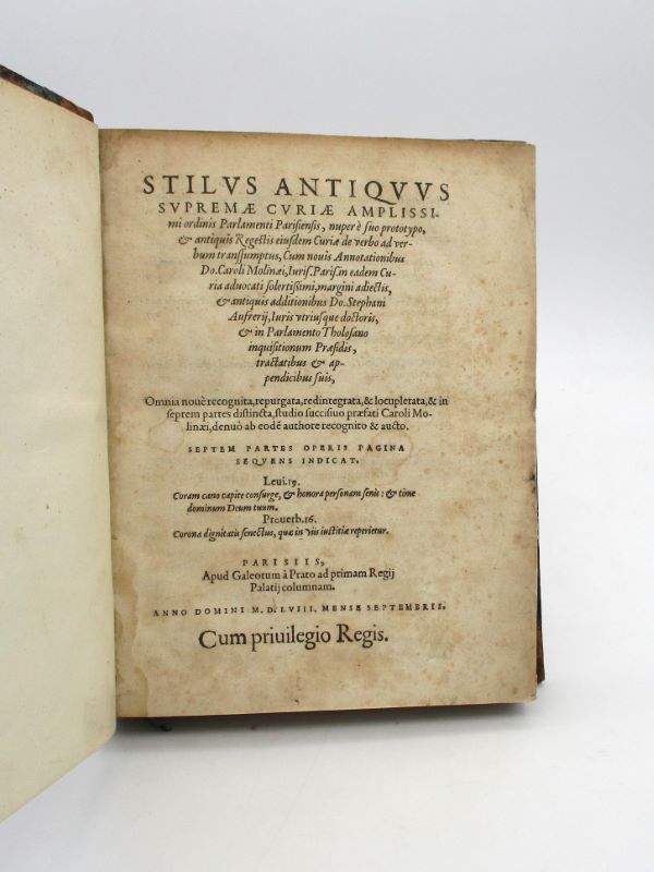 Couverture du livre Estimation du livre « stilus antiquus Supremae Curiae amplissimi ordinis Parlamenti Parisiensis »