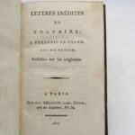 Couverture du livre Estimation du livre « lettres inédites de Voltaire à Frédéric-le-Grand, roi de Prusse »