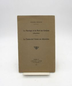 Estimation Voyages-Atlas - Couverture du livre Estimation du livre « le Mariage et la Mort au Godjam – Le Totem de l’Aloès en Abyssinie »