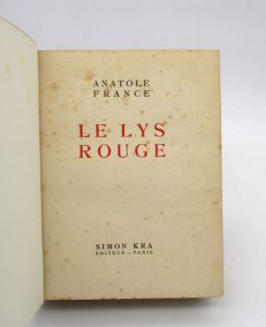 Estimation Livre illustré - Couverture du livre Estimation du livre « le Lys rouge »