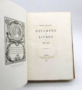 Estimation Edition originale - Couverture du livre Estimation du livre « estampes et Livres 1872-1892 »
