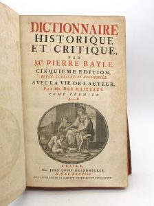 Estimation Encyclopédies - Couverture du livre Estimation du livre « dictionnaire historique et critique »