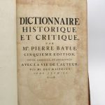 Couverture du livre Estimation du livre « dictionnaire historique et critique »