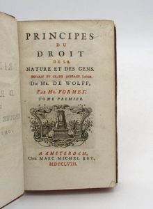 Estimation Livre ancien - Couverture du livre Estimation du livre « principes du droit de la nature et des gens »