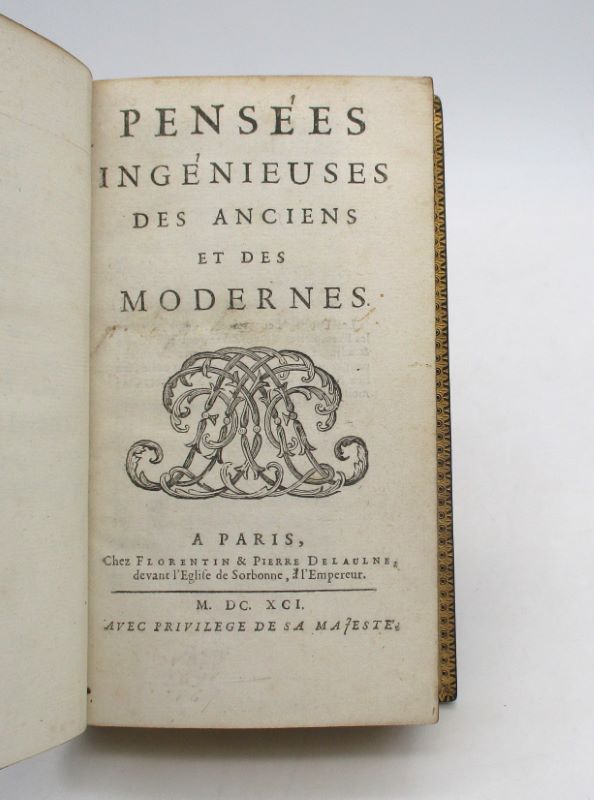 Couverture du livre Estimation du livre « pensées ingénieuses des Anciens et des Modernes »