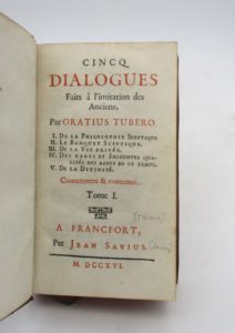 Estimation Livre ancien - Couverture du livre Estimation du livre « cinq dialogues faits à l’imitation des Anciens [suivi de:] Quatre autres dialogues du même auteur »