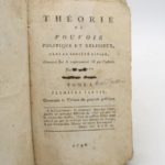 Couverture du livre Estimation du livre « théorie du pouvoir politique et religieux dans la société civile démontrée par le raisonnement & par l’histoire : Tomes I et II seuls »