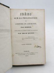 Estimation Edition originale - Couverture du livre Estimation du livre « idées sur la philosophie de l’Histoire de l’humanité »