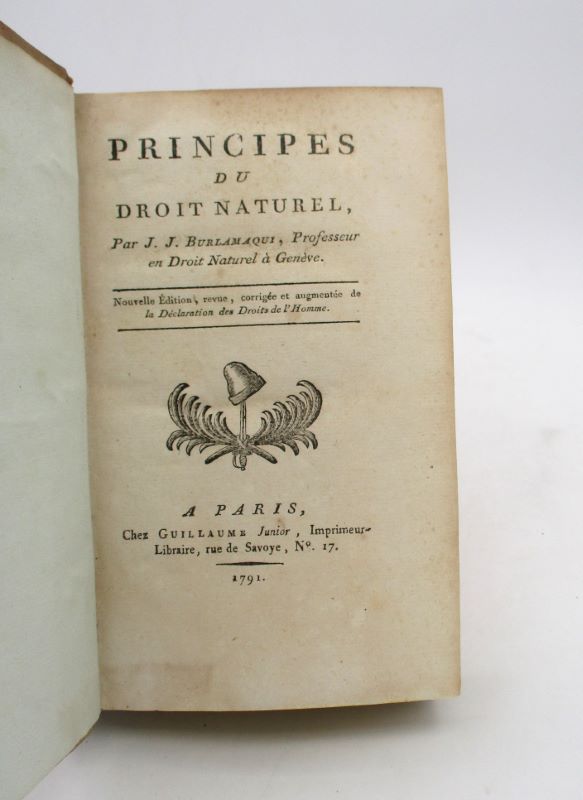 Couverture du livre Estimation du livre « principes du droit naturel »