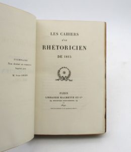 Estimation Edition originale - Couverture du livre Estimation du livre « les Cahiers d’un rhétoricien de 1815 »