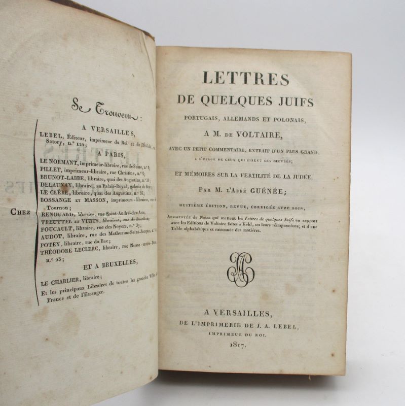 Couverture du livre Estimation du livre « lettres de quelques juifs portugais, allemands et anglais à M. de Voltaire »