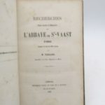 Couverture du livre Estimation du livre « recherches pour servir à l’histoire de l’abbaye de Saint-Vaast d’Arras jusqu’à la fin du XIIe siècle »