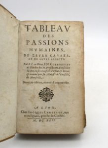 Estimation Livre ancien - Couverture du livre Estimation du livre « tableau des passions humaines, de leurs causes, et de leurs effets »