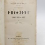 Couverture du livre Estimation du livre « histoire administrative (1789-1815) – Frochot préfet de la Seine »