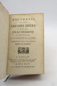 Estimation Sciences Humaines - Couverture du livre Estimation du livre « des vrayes et des fausses idées, contre ce qu’enseigne l’auteur de La Recherche de la Vérité »