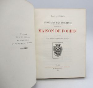 Estimation Histoire - Couverture du livre Estimation du livre « inventaire des documents concernant la maison de Forbin conservés chez M. le marquis de Forbin des Issarts »