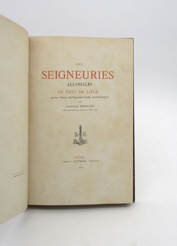Couverture du livre Estimation du livre « les Seigneuries allodiales du pays de Liège »