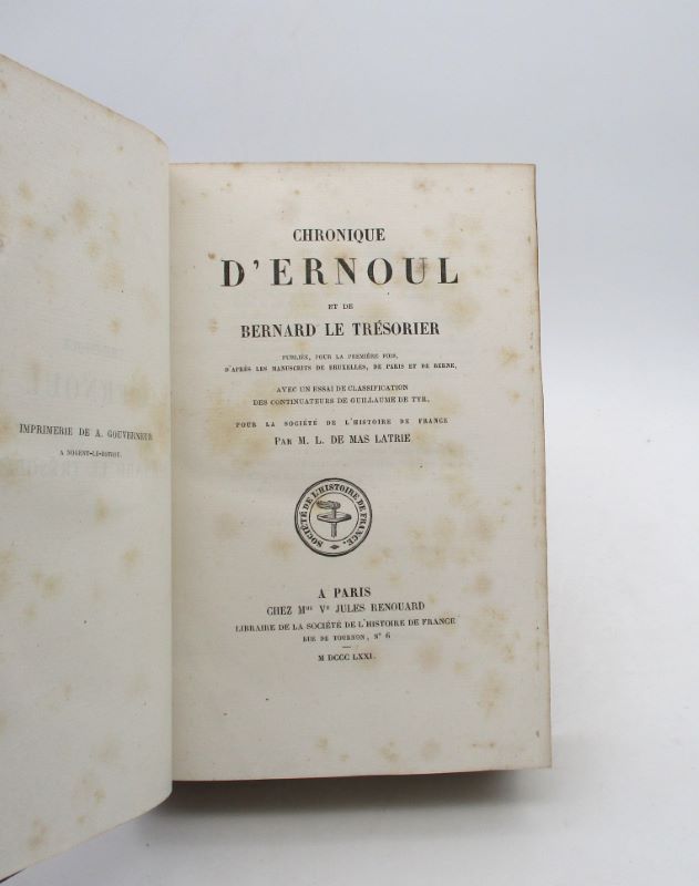 Couverture du livre Estimation du livre « chronique d’Ernoul et de Bernard le trésorier »