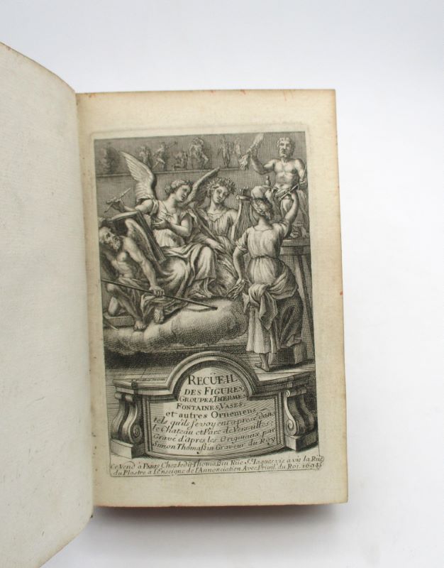 Couverture du livre Estimation du livre « recueil de figures, groupes, thermes, et autres ornemens, tels qu’ils se voyent à prés. dans le château et le parc de Versailles; gravé d’après les originaux par Simon Thomassin graveur du Roy »