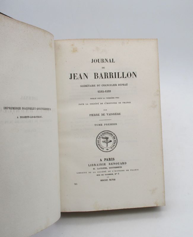 Couverture du livre Estimation du livre « journal de Jean Barrillon, secrétaire du chancelier Duprat 1515-1521 »