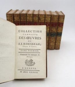 Estimation Edition originale - Couverture du livre Estimation du livre « collection complète des oeuvres de Jean-Jacques Rousseau, citoyen de Genève »